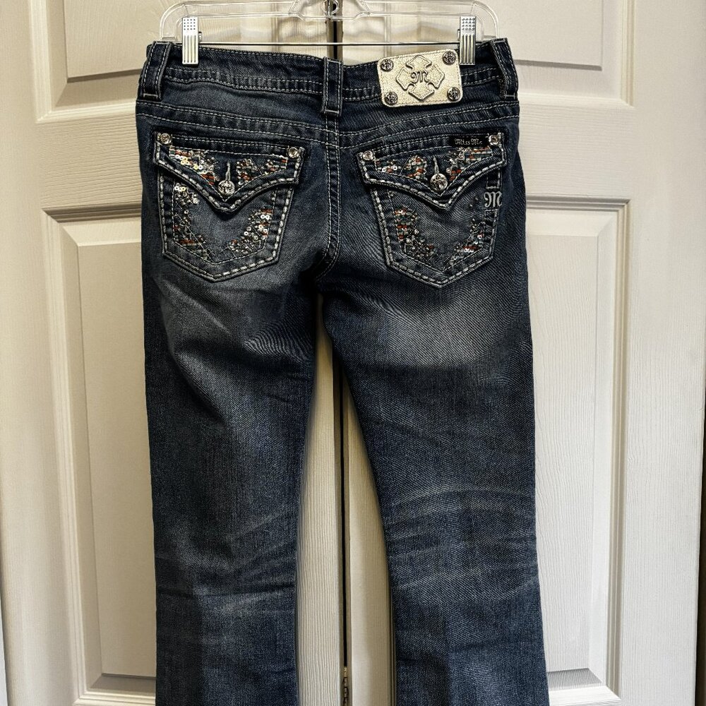 Miss Me Embellished Bootcut Jeans Size 28x30 Bling Pockets - Picture 2 of 5